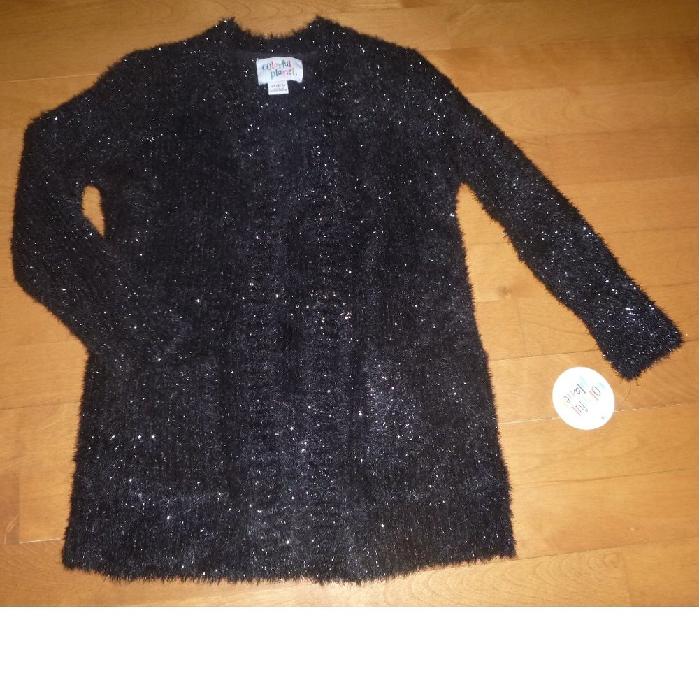 Girls Colorful Planet Cardigan Duster Sweater Lurex Sparkle-- Size XS L XL NWT